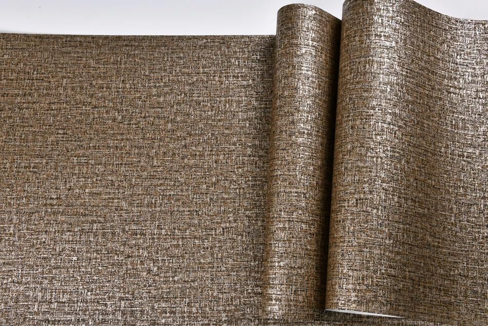 Chocolate Gold Non-pasted Wallpaper, Metallic Sheen, 17.7" x 236.0" - Image 5