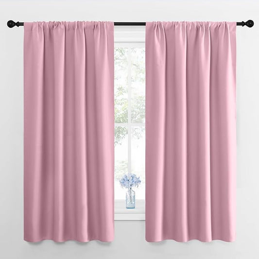 NICETOWN RV Blackout Curtains for Camper Windows, Rouge Pink, Short Blackout by NICETOWN