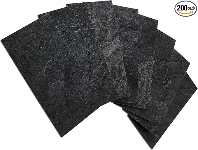 AULIGET 200 Pieces Black Slate Peel and Stick Backsplash Wall Tiles, Laundry by AULIGET