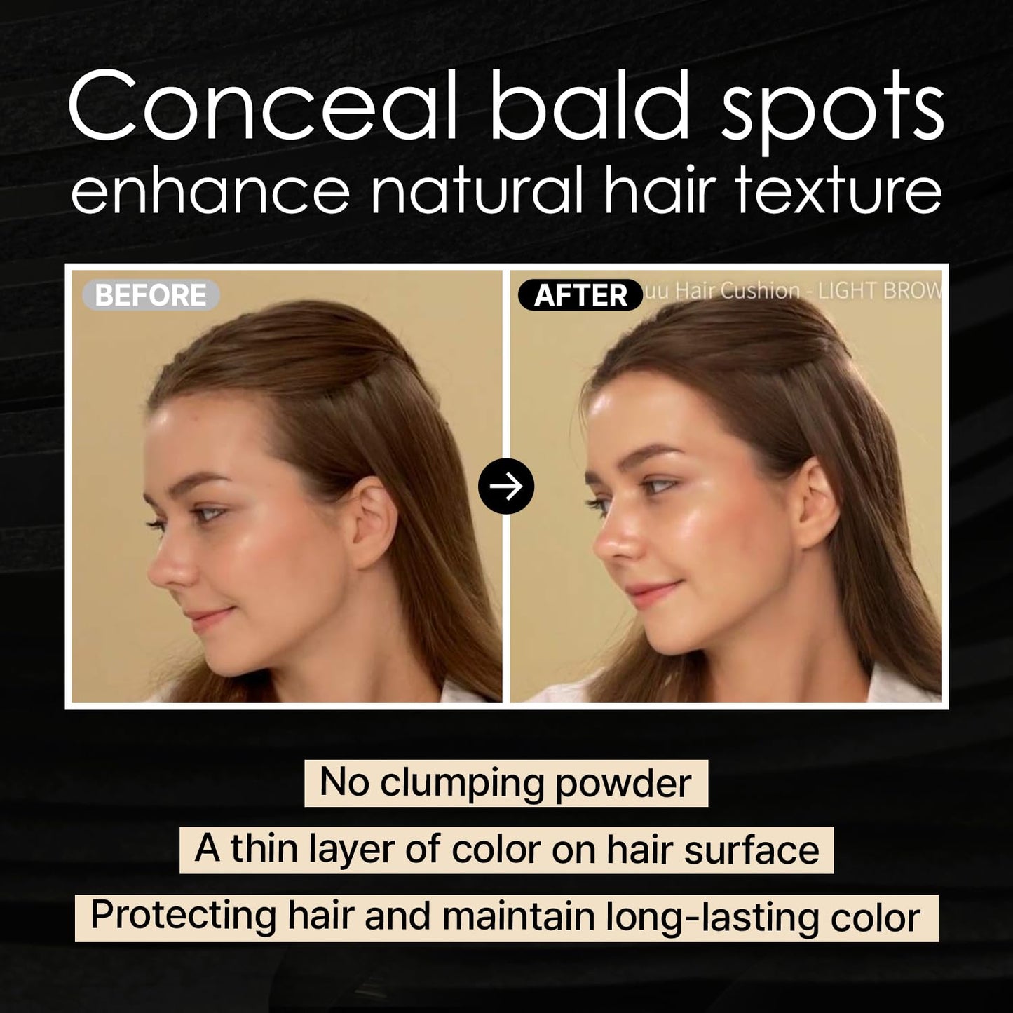 LALACHUU Hairline Powder, the revolutionary solution for concealing hair loss instantly, Root Touch Up for Women & Men with Master Brush. Stain Proof for 100 hours 0.52 Ounce (Light Brown)