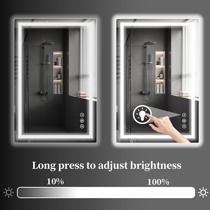 Koonmi 32"x24" LED Mirror for Bathroom, 90CRI Anti-Fog Vanity Mirror - Image 6