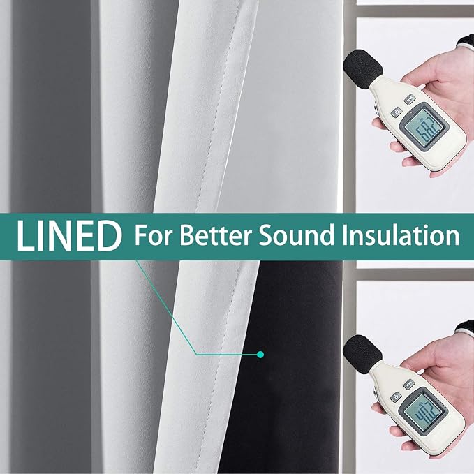 Yakamok 100% Blackout Window Curtain Panels, Heat and Full Light Blocking Drapes - Image 4