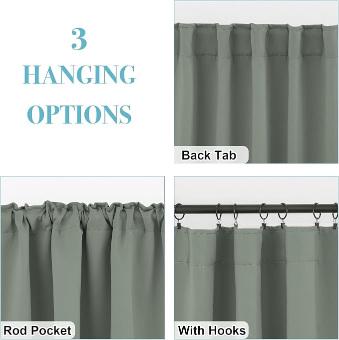 RYB HOME Blackout Curtains for Living Room, Privacy Thermal Insulating Window - Image 2
