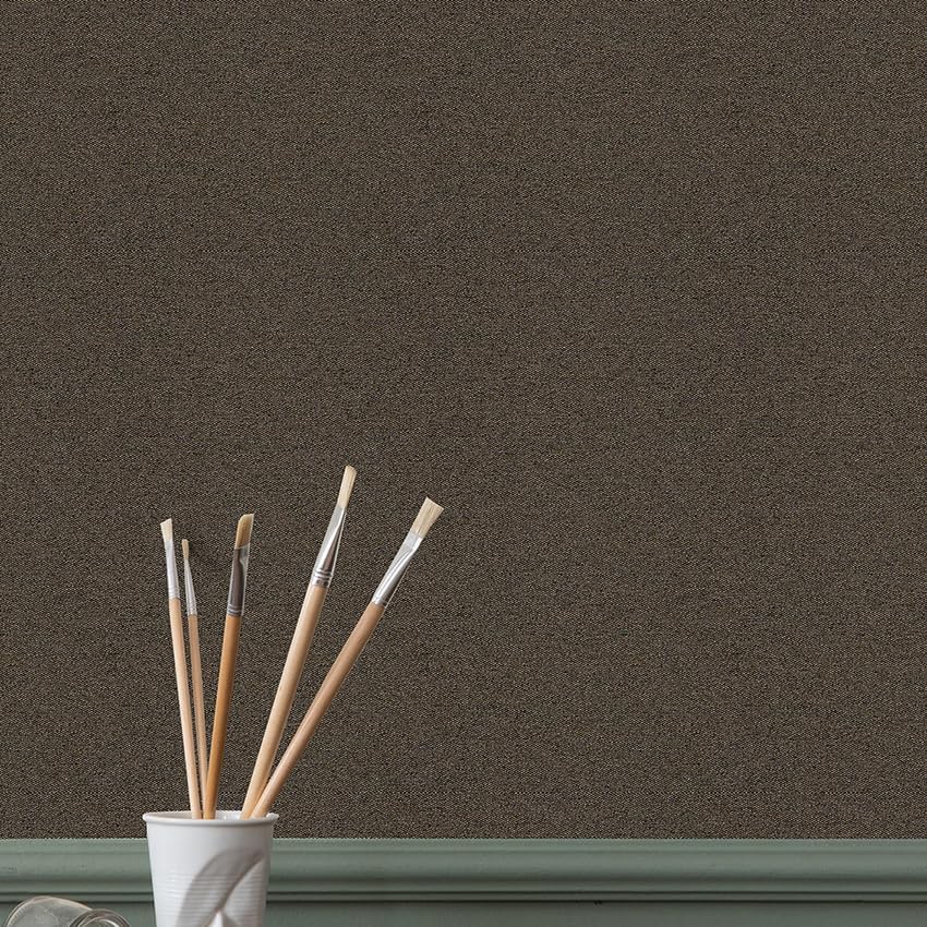 SHUFA Brown Cotton-Like Textured Grasscloth Wallpaper Matte Thick Real Woven - Image 4