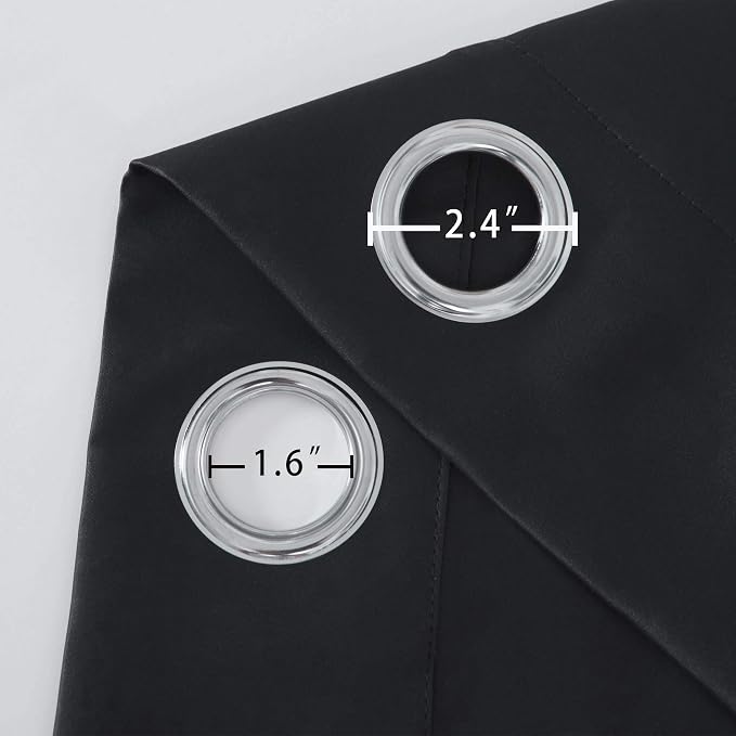 LEMOMO Blackout Curtains 66 x 95 inch/Black Curtains Set of 2 Panels/Thermal - Image 6