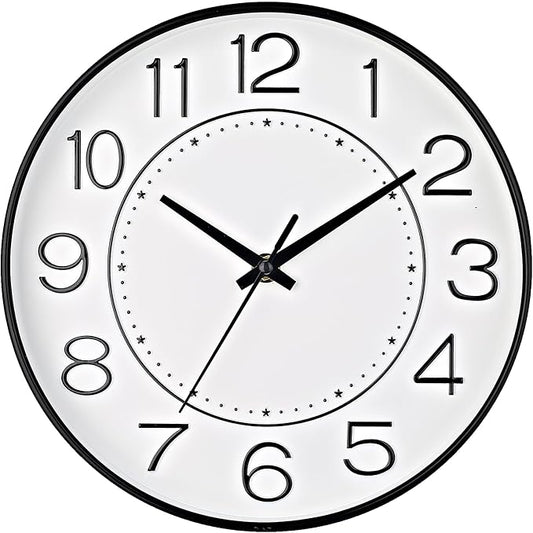 HZDHCLH Modern Wall Clocks Battery Operated, 10 inch White Clock by HZDHCLH