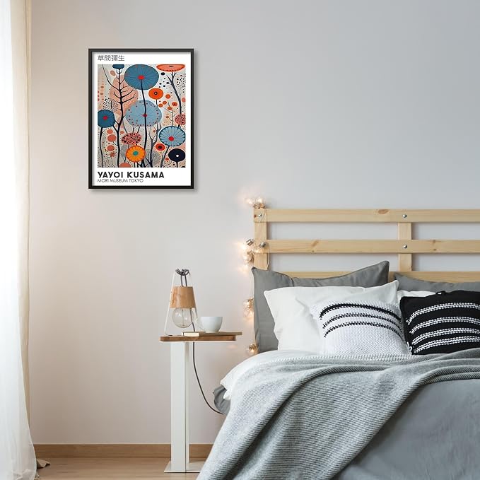 Yayoi Kusama Black Framed Wall Art 16x24in Vintage Japanese Painting Posters - Image 4