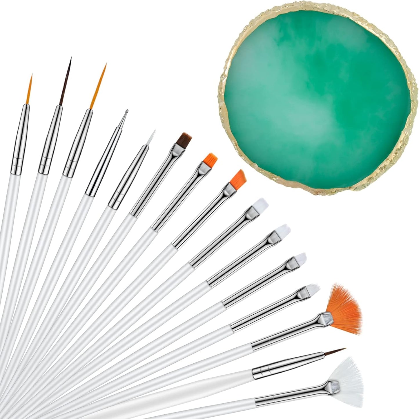 Nail Art Mixing Palette Resin Plate Tray for Mixed Paint Drawing Color Display(Green)