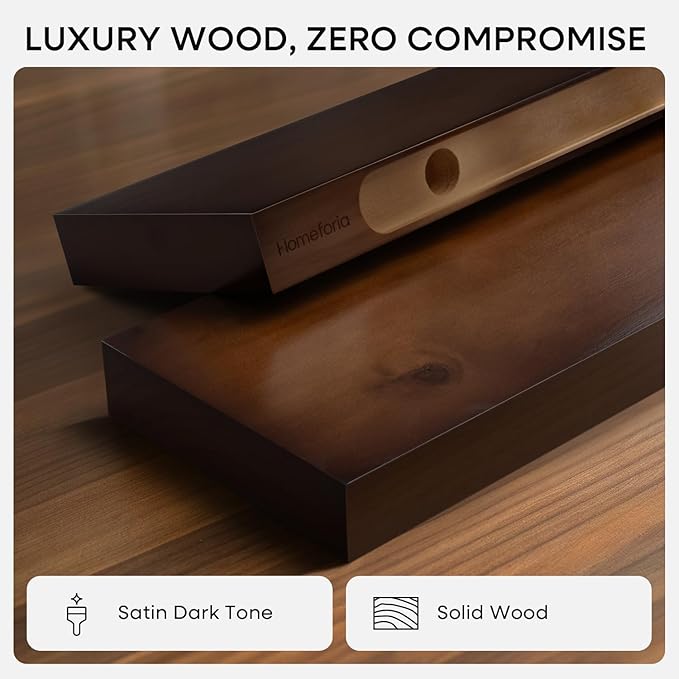Homeforia 24inch Walnut Floating Shelves - Image 4