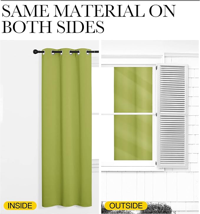 NICETOWN Fresh Green Blackout Curtains 40 inches Length - Image 5