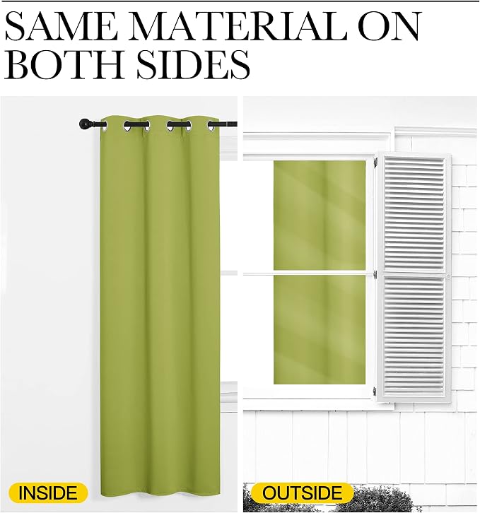 NICETOWN Fresh Green Blackout Curtains 78 inches Length - Image 5
