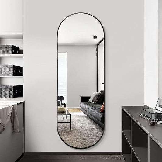Oval Full Length Mirror, Ultra-Clear Explosion-Proof, Simple and Classic Deco by TheiaMo