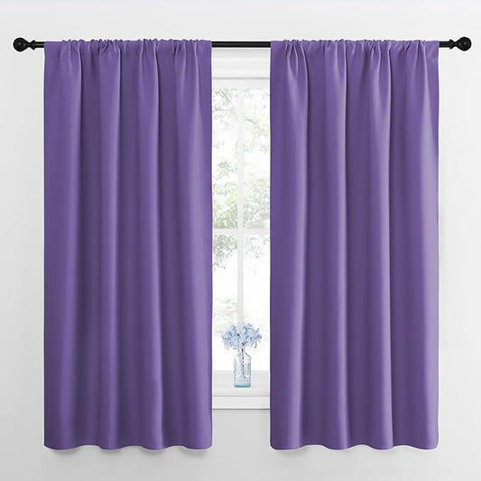 NICETOWN Blackout Curtains for Living Room, Lilac Purple, 2 Panels, 42 by 63 by NICETOWN