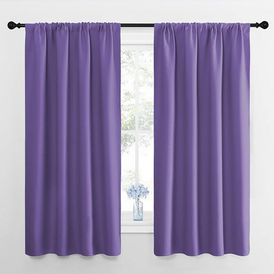 NICETOWN RV Blackout Curtains for Camper Windows, Lilac Purple, Short Blackout by NICETOWN