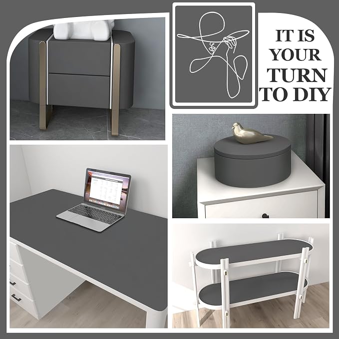 practicalWs 23.6 in x 118 in Dark Grey Wall Paper Peel and Stick Wallpaper - Image 7