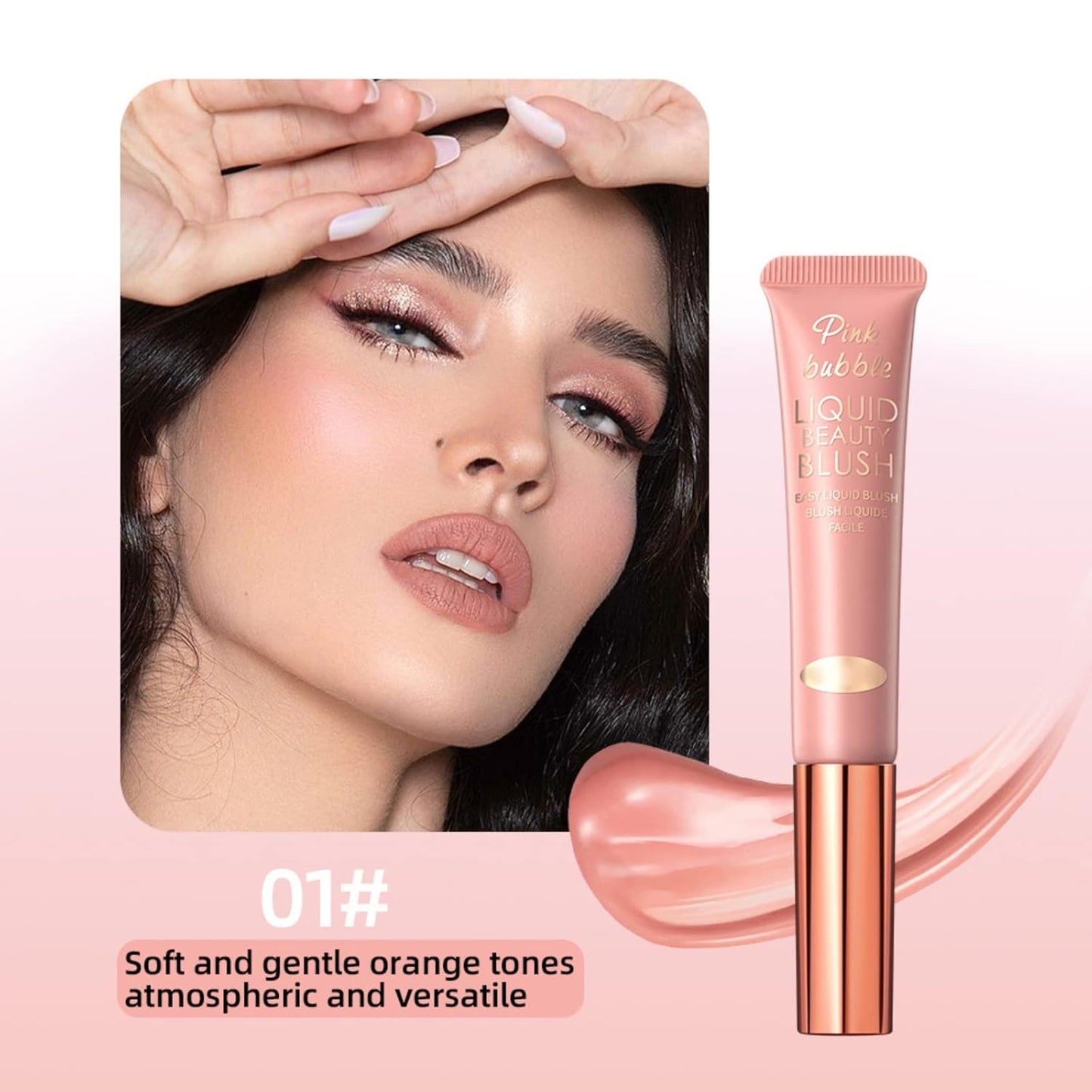 Liquid Blush Makeup Wand, Velvet Cream Blush Stick for Cheeks and Lips, Blush and Highlighter Stick, Easily Blendable, Long-Wearing, Smudge Proof