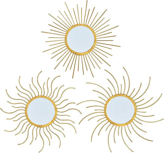 Mirror Decor Sunburst Mirrors Metal Sun Mirror Wall Decor Wall Mirror Home by wotieuns