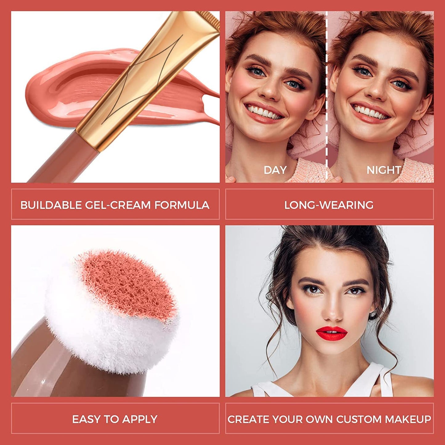 3 Color Contour Beauty Wand, Highlighter ，Face Concealer Contouring with Cushion Applicator Long Lasting & Smooth Matte Finish Liquid Illuminator Makeup Stick .(01 Contour+03 Cherry Red +05 Bronze Gold)