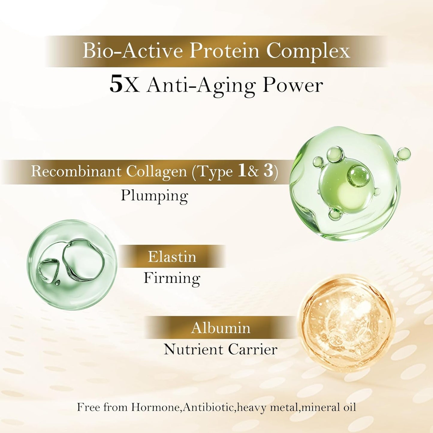 Bioactive Collagen Face Mask for Women & Men Skin Care Beauty SPA,Separated Essence 33ml and Powder Membrane, Hydrating,Repairing,Brightening,Revitalizing, Anti-Aging (5 pairs)