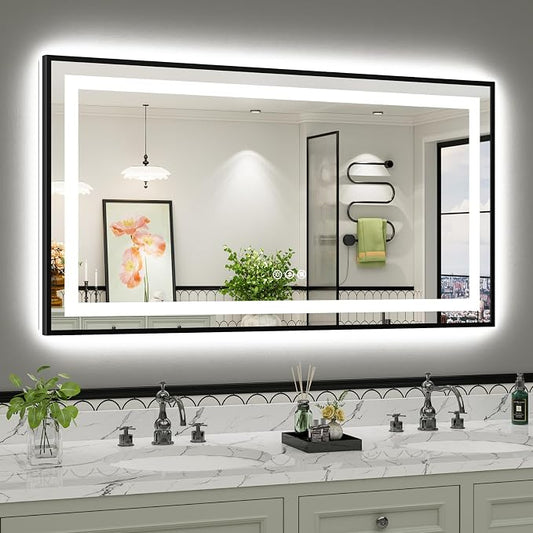 55x30 Inch LED Bathroom Mirror by Briivuemodernmirrors