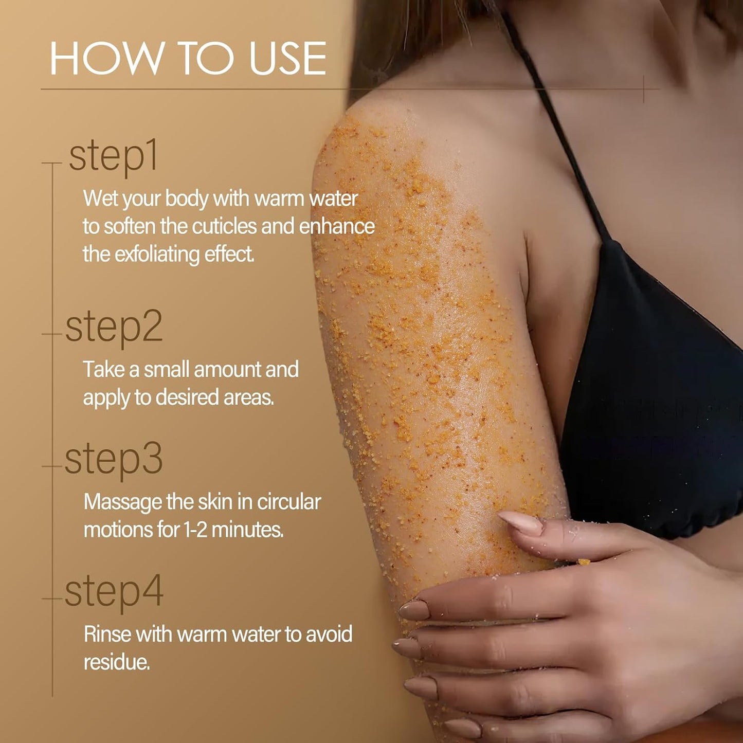 Turmeric Body Scrub Vitamin C Exfoliating Body Scrub With Collagen And Coconut Oil Body Exfoliator Dead Skin Remover Smooth And Hydrated Natural Scrub For Butt Bikini Area With Loofah