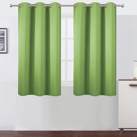 LEMOMO Light Green Blackout Curtains 38 x 54 Inch Length/Set of 2 Curtain by Lemomo