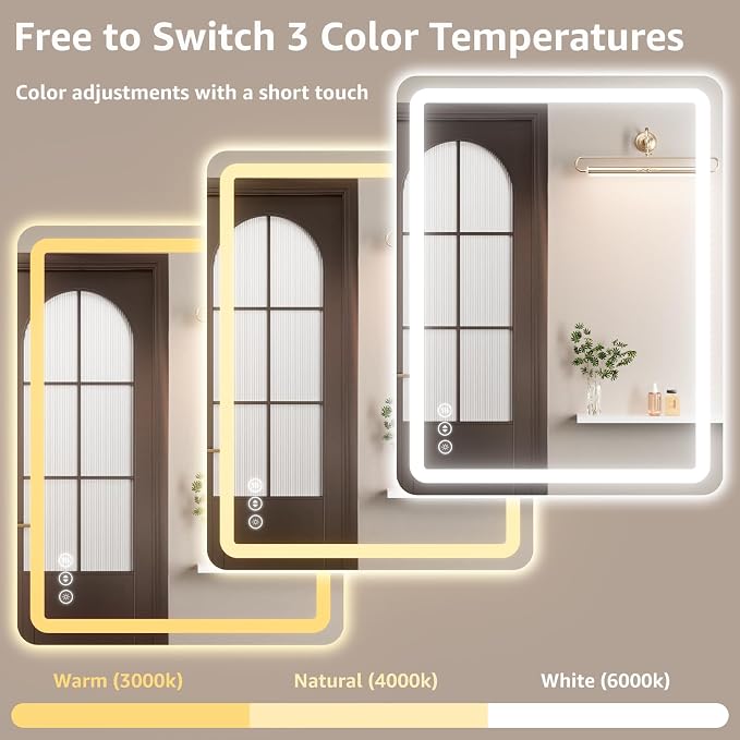 48" x 36" Led Bathroom Mirror - Image 6