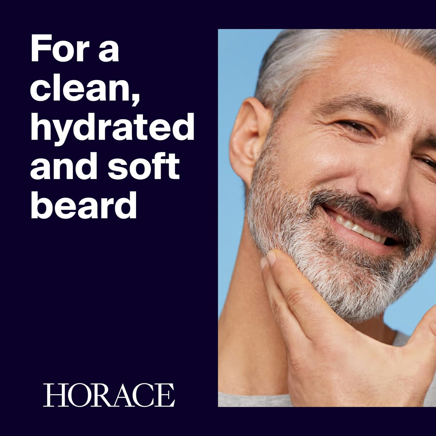 HORACE Beard Shampoo for Men - Sulphate-free Wash with Castor Oil - Gentle Beard Care for All Skin Types - Woody, Aromatic Scent, 250 ml
