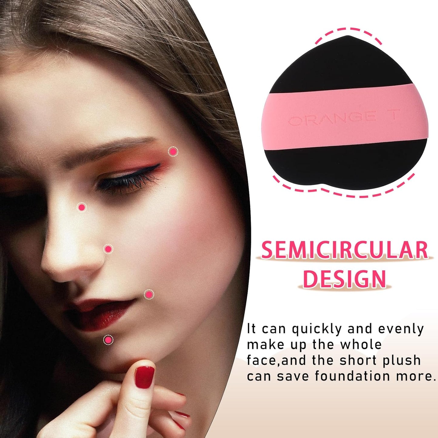 Lilystar 2Pcs Powder Puff Face Soft Makeup Sponge, Soft Triangle Powder Puffs Makeup Sponge Applicator Air Cushion Powder Puff for Liquid Foundation, Cream, Powder, Concealer (Black,Brown)