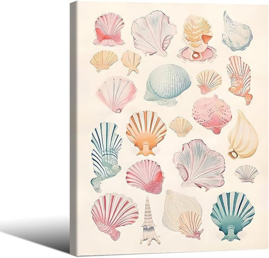 Pink Seashell Posters Coastal Cowgirl Canvas Wall Art Beach House Starfish by Unknown
