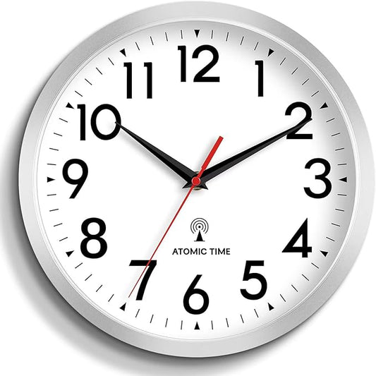 DAXSMY Atomic Wall Clock Analog 10 Inch Battery Operated Modern Decorative by DAXSMY