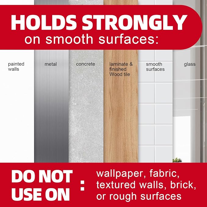 Utility Wall Hooks for Hanging Large 10 Hooks, Damage Free Hanging Wall Hooks - Image 9
