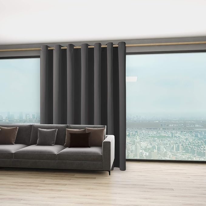 BONZER Extra Wide Room Divider Curtain Total Privacy Wall Grommet Top Thermal - Image 5