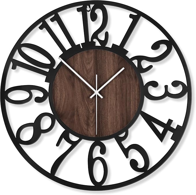 LEIKE Large Wall Clocks, Non Ticking, Battery Operated Small Vintage Round - Image 8
