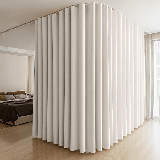 MaKefeile Room Divider Curtains & Flexible Bendable Tracks Set, Privacy by Makefeileshade