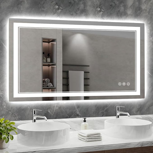 55x30 Inch LED Bathroom Mirror by Wedhouc