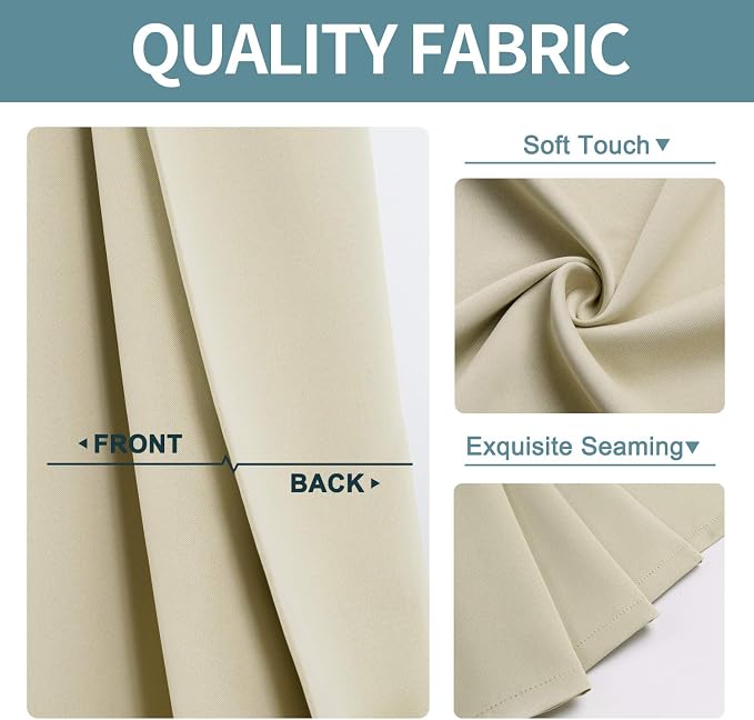 ChrisDowa Room Darkening Curtains 80 Inches Long 2 Panels Set - Image 3