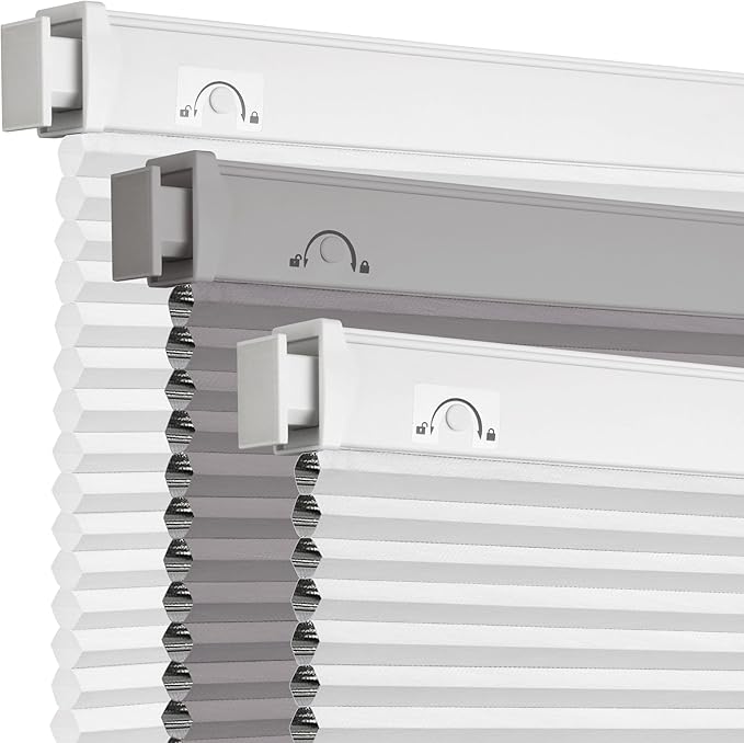 Grandekor No Drill No Tools Cordless Cellular Shades, 32.5" W x 64" H, UV by Grandekor