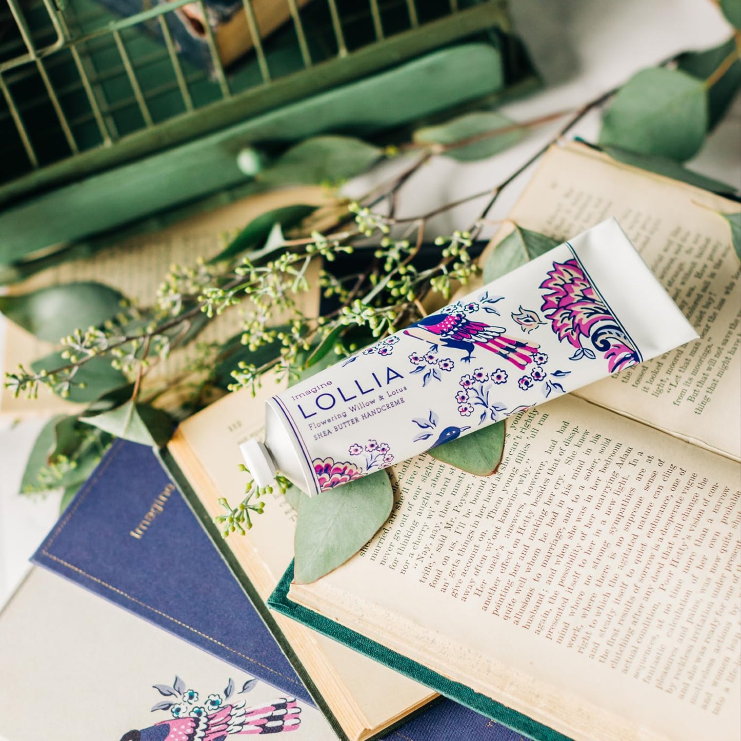 LOLLIA Imagine Handcreme, 4 oz. – Flowering Willow & Lotus – Scented Hand Cream for Women, Moisturizing Hand Lotion for Dry Hands, Shea Butter & Cocoa Butter, Quick Absorbing Lotion