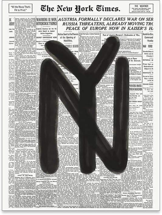 noxozoqm Black and White Newspaper Wall Art Vintage New York City Poster Trendy by Unknown