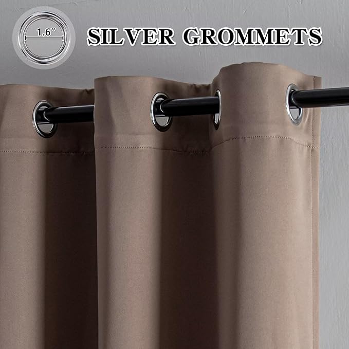 IGEMAEVE Blackout Curtains 108 Inch Length 2 Panels Set, Grommet Energy Saving - Image 2