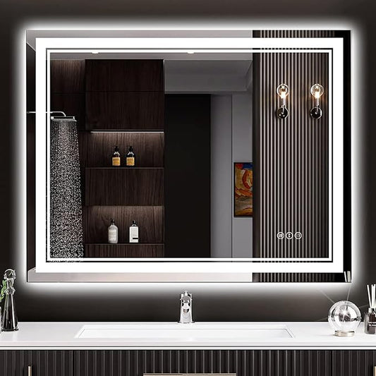 30x36 LED Bathroom Mirror with Lights, Backlit and Front Lit Anti-Fog Lighted by Awandee