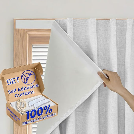 Self-Adhesive Complete 100% Blackout Curtain by Sovtfides