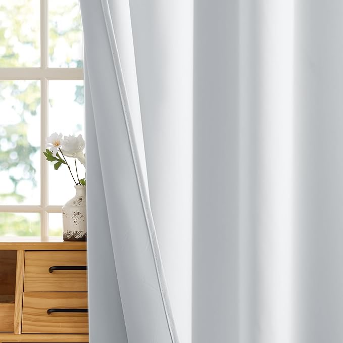 RYB HOME 100% Blackout Basement Curtains Over Sink 30 inches Long, Heat & UV - Image 4