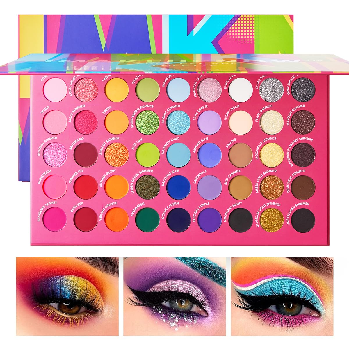 45 Shades Eyeshadow Palette, Highly Pigmented Colorful Collection Makeup Palette, Matte Shimmer Metallic Glitter Eye Shadow For Long Lasting Eye Make Up