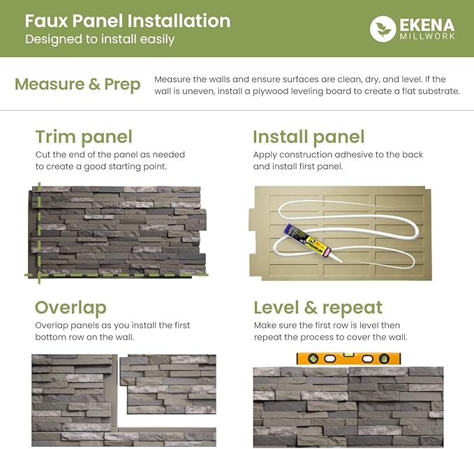 EverStone Cascade Faux Stone Panel, 48 5/8"W x 24 3/4"H x 1 1/4"D, Urban Color - Image 4