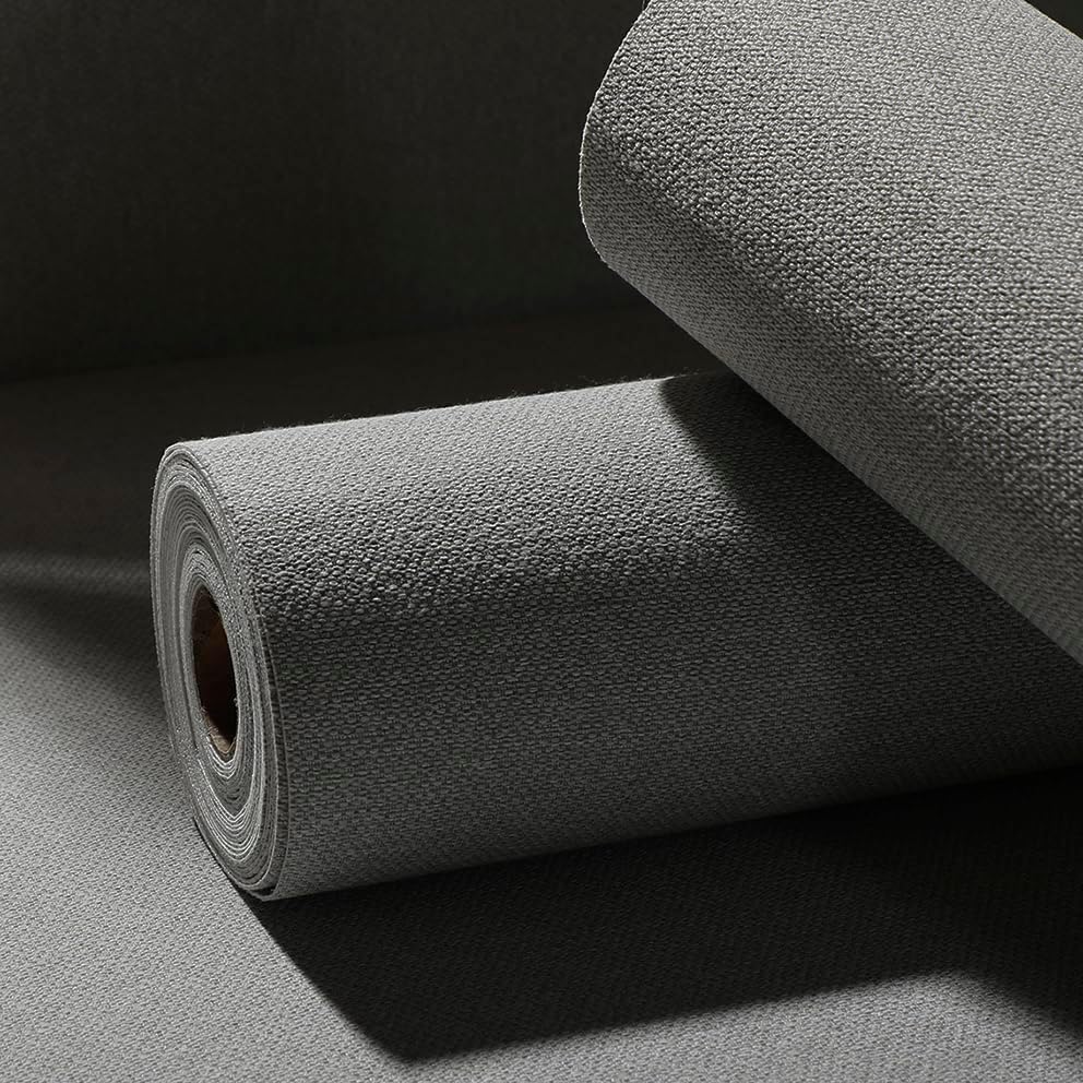Grasscloth Textured Peel&Stick Wallpaper Slight Velvety Fabric - Image 2