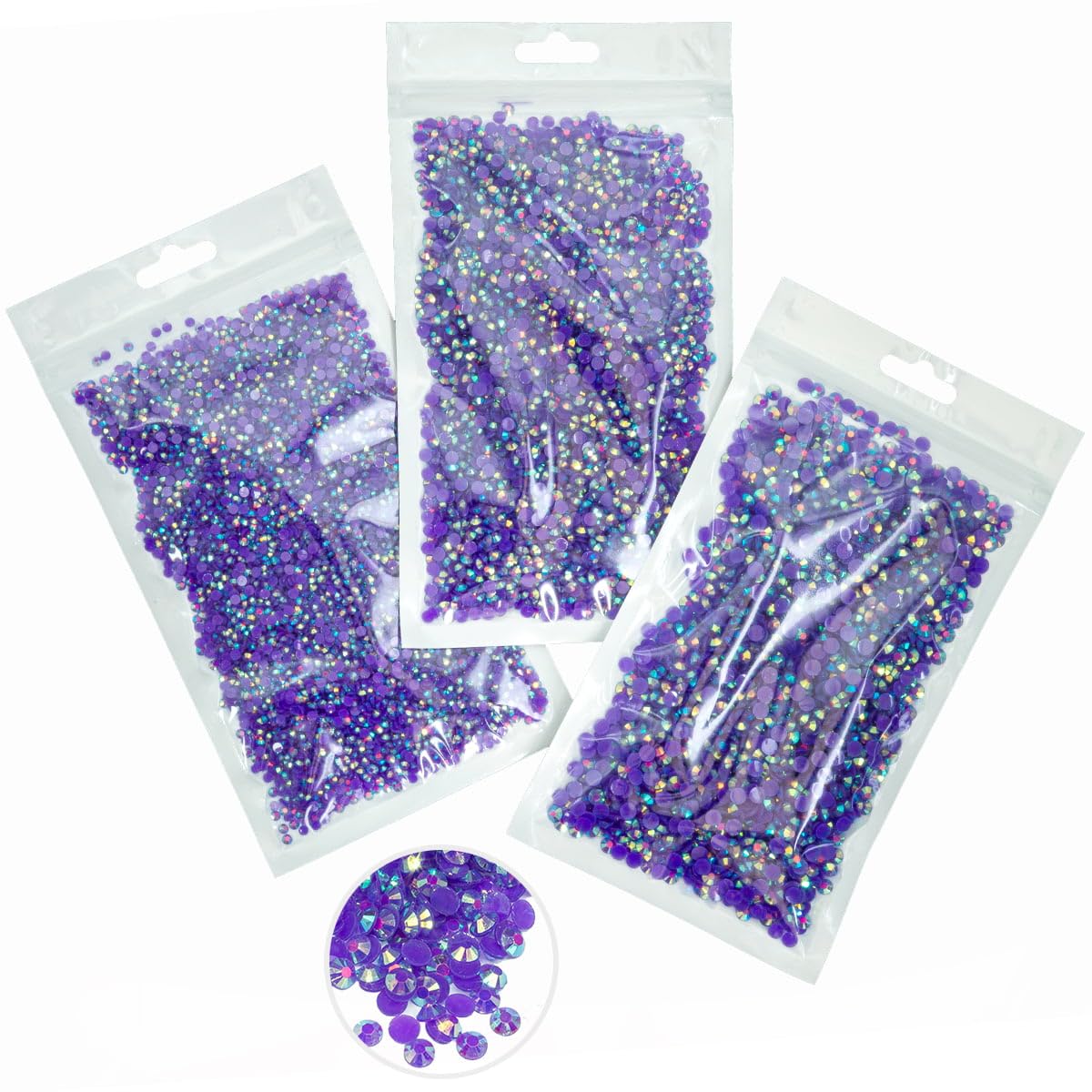 16000PCS Dark Purple AB Resin Rhinestones for Crafting 3mm 4mm 5mm Violet Flatback Jelly Stones Bulk SS10 SS16 SS20 Diamonds Crystals Gems Charms for Nails Face Eyes Makuep Tumblers Bottles DIY Crafts