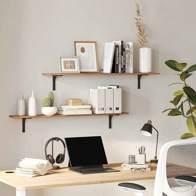 DINZI LVJ Long Wall Shelves, 39.4Inch Wall Mounted Shelves Set of 4, Extra - Image 8