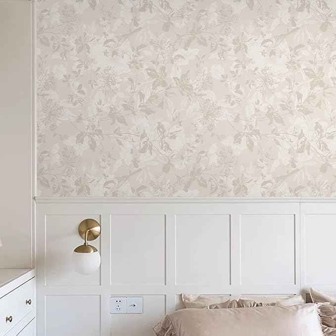 Heroad Beige Brown Wallpaper Floral Wallpaper Peel and Stick Boho Contact Paper - Image 5
